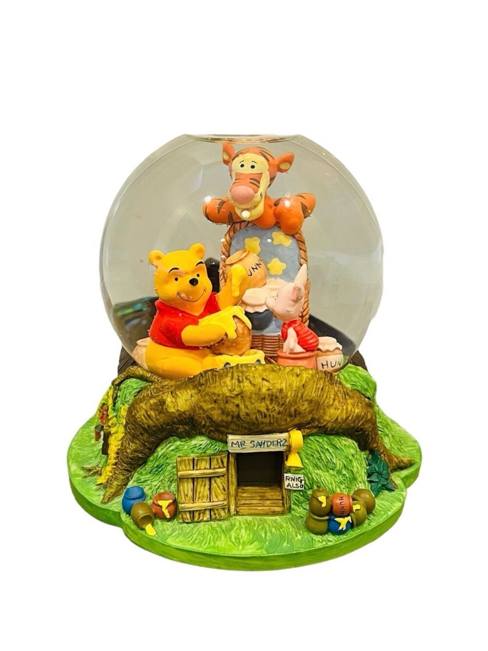 Disney Winnie the Pooh & Tigger Figurine Snow Globe - Yellow & Orange & Red